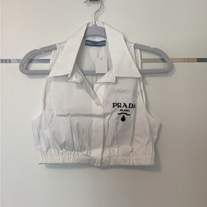 Prada Crop Button Down Top